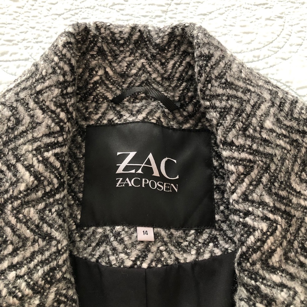 Zac Posen Boyfriend herringbone coat. Size 14. - Picture 5 of 10